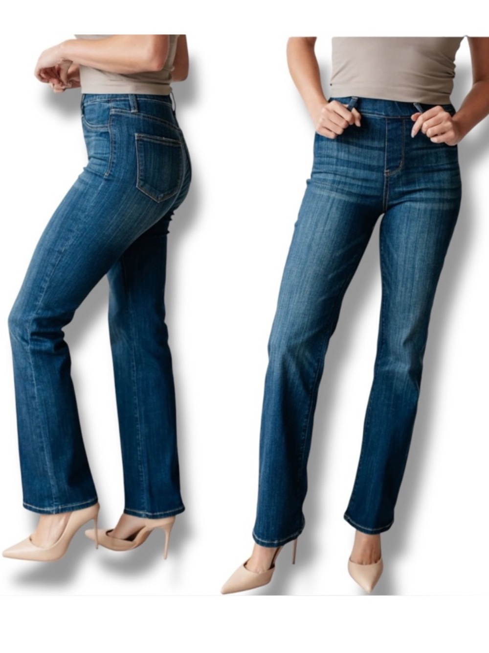 Judy Blue Pull On Jeans Slim Boot High Rise Stretch Denim Size 22